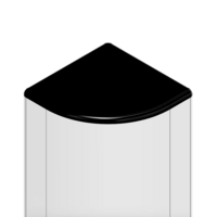 60-120-1 MODULAR SOLUTIONS POLYAMIDE PART END CAP 45MM X 45MM ROUND CORNER BLACK